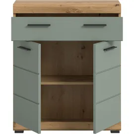 INOSIGN Unterschrank INOSIGN "SIENA, Breite 74cm, 2 Tür, 1 Schubkasten, 2 Fächer, MDF-Front", grün (artisan eiche nb, salbei nb), B:74cm H:88cm T:31cm, FSC-zertifizierter Holzwerkstoff, Schränke, Unterschrank, in verschiedenen Farben erhältlich, Badmöbel,