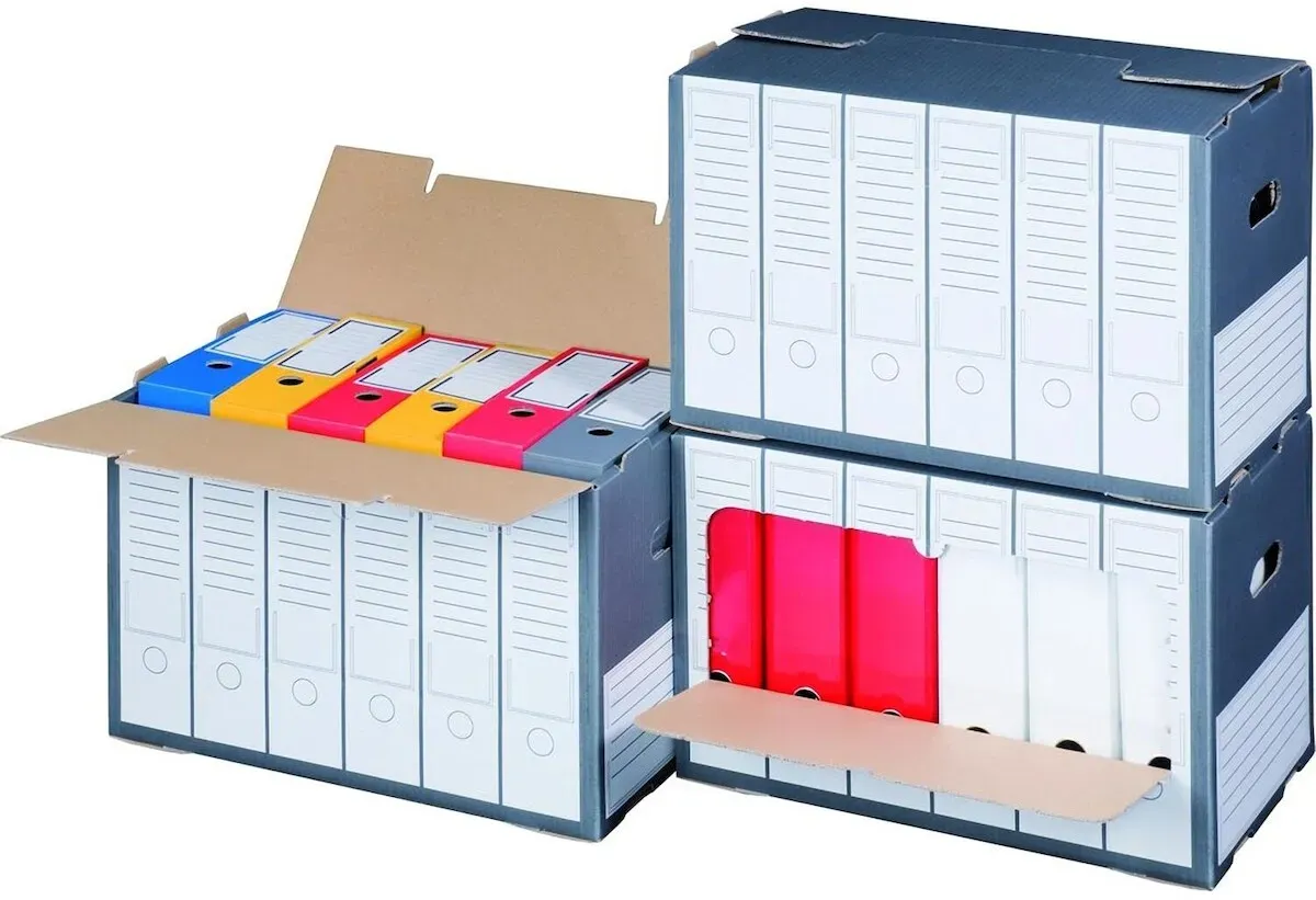 VEPATIM 10x Archivbox für Ordner mit Frontklappe 498x295x322mm wiederverschließbar anthrazit