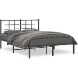 vidaXL Bettgestell mit Kopfteil Metall Schwarz 140x200 cm