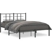 vidaXL Bettgestell mit Kopfteil Metall Schwarz 140x200 cm