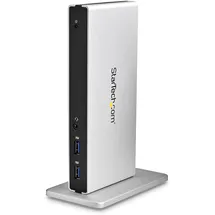 Startech StarTech.com Dual Monitor Dockingstation mit USB 3.0 auf DVI-I & DVI-D und Adaptern für VGA & HDMI, 5x USB 3.0 & Audio - Vertikale DVI Dockingstation für ChromeOS, Mac & Windows (USB3SDOCKDD)