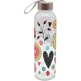 Geda Labels GEDALABELS Trinkflasche Blumen 500ml Glas