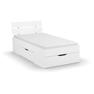 Rauch Möbel Tinda Bett Stauraumbett mit 2 Schubkästen in Weiß, Liegefläche 90x200 cm, Gesamtmaße BxHxT 95x84x214 cm