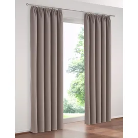 OTTO home Verdunkelungsvorhang OTTO HOME "Solana, Gardinen mit Kräuselband, Vorhänge, Wohnzimmer, modern" Gr. 2, beige (sand), B:140cm H:175cm, Polyester, Gardinen, 2er-Set Verdunklungsvorhang mit Thermofunktion, Bestseller, einfarbig