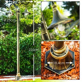 hofstein Außenleuchte Metall Kunststoff 225 cm 1x E27 gold/transparent