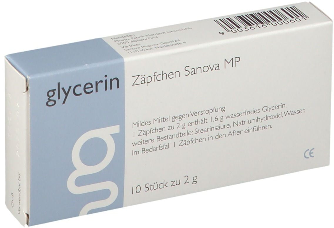 glycerin Zäpfchen Sanova MP 2 g Suppositorien 10 St 10 St Suppositorien