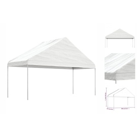 vidaXL Pavillon mit Dach Weiß 5,88x2,23x3,75 m Polyethylen