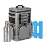 Petromax Kühlrucksack 27 Liter dunkelgrau + Kühlakku + Isolierflasche