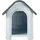 [en.casa] Hundehütte 75 x 59 x 66 cm Kunststoff Weiß/Grau