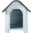 [en.casa] Hundehütte 75 x 59 x 66 cm Kunststoff Weiß/Grau