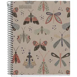 MIQUELRIUS Notizbuch Eco Design 1 A5 kariert Spiralbildung Schmetterlinge colour mix