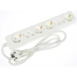1 x G-L-T 8-Fach Schuko + Euro Mehrfachsteckdose Weiss Steckdosenleiste, Kabel 1,4m, Steckerleiste