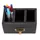 DESIGN DELIGHTS Stiftehalter Holz 19x12x10 cm Schwarz