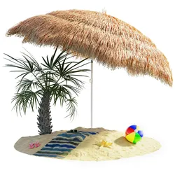 Kingsleeve Sonnenschirm Ø 160 cm UV Schutz 30+ Hawaii neigbar Natur