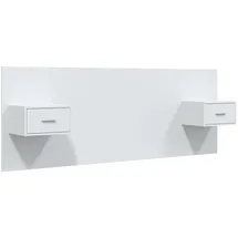 vidaXL Kopfteil mit Nachttischen Weiß Holzwerkstoff