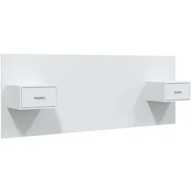 vidaXL Kopfteil mit Nachttischen Weiß Holzwerkstoff