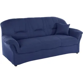 DOMO collection 3-Sitzer DOMO COLLECTION "Bahia, bequem und komfortabel, zeitloses & elegantes Sofa", blau (dunkelblau), B:200cm H:91cm T:92cm, Luxus-Microfaser (100% Polyester), mit Muster;Struktur (100% Polyester), Sofas, inklusive Federkern
