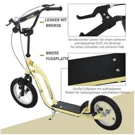 Homcom Kinderroller mit Handbremse beige