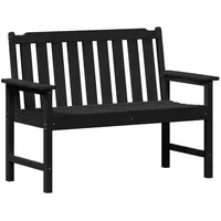 VidaXL Gartenbank Schwarz 120 cm HDPE