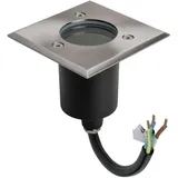 Energmix LED Bodenleuchte Edelstahl quadratisch IP67 GU10