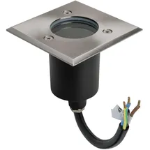 Energmix LED Bodenleuchte Edelstahl quadratisch IP67 GU10