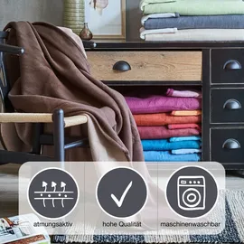 IBENA Cotton Pur 140 x 200 cm kakao-taupe