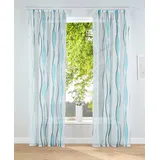 OTTO home Gardine OTTO HOME "Dimona" Gr. 4, weiß (weiß, petrol), B:140cm H:245cm, Voile, Polyester, Gardinen, Gardine, 2er-Set, Bestseller, Polyester, Wellen