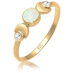 Elli Vintage Design Halbmond Opal Zirkonia 925er Silber Ringe   Damen 
