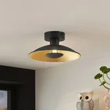 LINDBY Deckenlampe Narisara, Ø 20 cm, G9, schwarz-gold