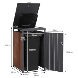 ML-Design Mülltonnenbox 3er 200 x 80 x 116,3 cm anthrazit-rostoptik