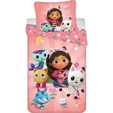 Jerry Fabrics Gabby's Dollhouse Bettbezug Pink 140 x 200 cm + 80 x 80 cm