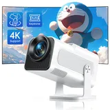 4K-Projektor, Halterung für Auto-Keystone: Tragbarer Mini-Projektor, 25.000 Lumen, Full-HD, 1080P, TOPTRO um 270 ° drehbar, Heimkino-Projektor, Mini-Projektor für TV, Stick, Handy, WLAN, Bluetooth