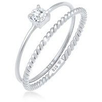 Elli Zirkonia Gedreht Twisted 2er Set 925 Silber 58 mm Damen