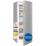 exquisit Gefrierschrank GS5231-NF-H-040C weiss, 143 cm hoch, 54 cm breit, NoFrost, Abtauverfahren automatisch, Schnellgefrierfunktion silberfarben