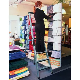 Günzburger Aluminium-Stehleiter 6 Stufen rollbar (41106)