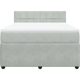 vidaXL Boxspringbett 140 x 200 cm Hellgrau