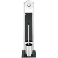 Maximex WC-Garnitur 3in1 silber/schwarz Metall