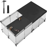 Songmics Kleintiergehege 144 x 74 x 57 cm wolkenweiß