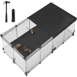 Songmics Kleintiergehege 144 x 74 x 57 cm wolkenweiß