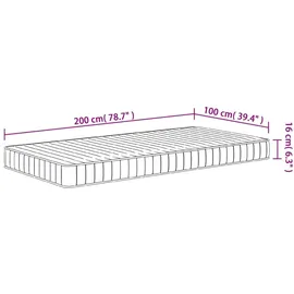 vidaXL Matratze Schaumstoff Mittelweich 100x200 cm