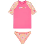 Roxy Set Check Tw Kurzarm-rash Guard - Plumeria Hippie Hour Diagonal - 4 Jahre