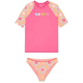 Roxy Set Check Tw Kurzarm-rash Guard - Plumeria Hippie Hour Diagonal - 4 Jahre