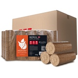 HEIZFUXX Holzbriketts Nestro XL Red Hartholzbriketts Kaminbriketts Ofenbriketts Brennholz Brikett Gluthalter 10kg x 3 Gebinde 30kg / 1 Karton Paligo