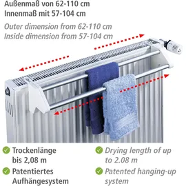 Wenko Modell Twin 1 m silberfarben/weiß