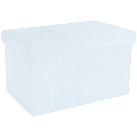 Intirilife Faltbare Sitzbank 49x30x30 cm in SCHNEE WEIß - Sitzwürfel