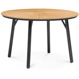 Idimex Gartentisch Ø 120 x 75 cm Schwarz/Natur