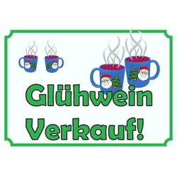 HB-Druck Glühwein Verkaufsschild Schild A3 (297x420mm)