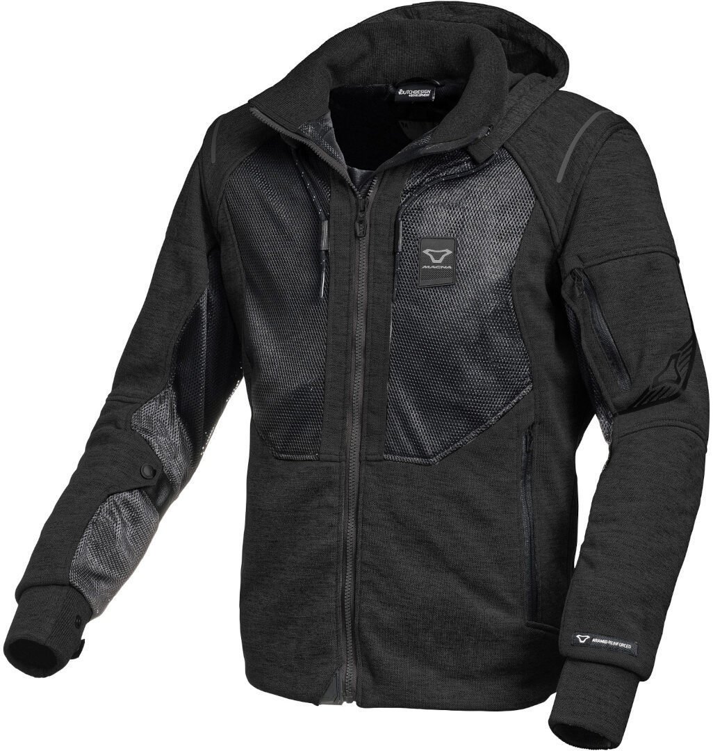 Macna Breeze Motorfiets hoodie met rits, zwart, XS Voorman