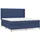 vidaXL Boxspringbett mit Matratze Blau 180x200 cm Stoff