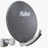 Fuba Sat Anlage 4 Teilnehmer | DAA 780 A Satellitenschüssel 80cm Alu anthrazit (Testergebnis: ausgezeichnet)* + Fuba DEK 417 Quad LNB 4 Teilnehmer